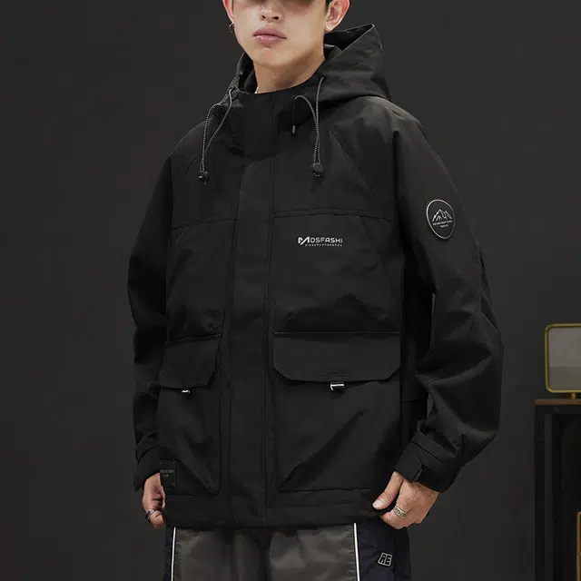协协乐 山系户外外套防风防水工装风衣三防面料春秋季上衣美式潮牌小众设计款夹克 男款