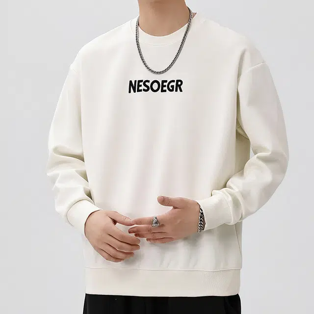 协协乐 春秋季宽松圆领早秋潮牌时尚简约百搭衣服小众设计款卫衣 男款