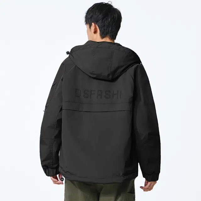 协协乐 山西户外软壳工装三防面料秋冬季加厚保暖机能风外套拼接氛围感登山服拉链开衫小众设计款夹克 男款