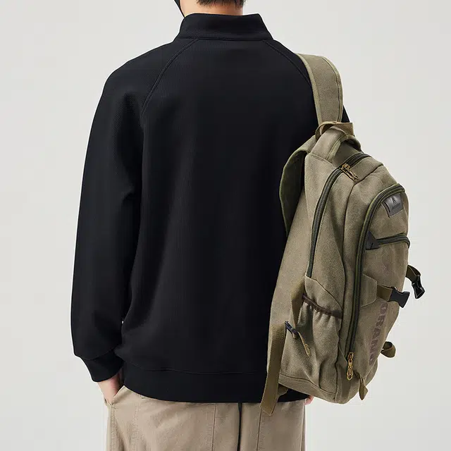 协协乐 立领男士春秋季宽松套头上装冬季外套休闲打底衫纯色上衣小众款卫衣 男款