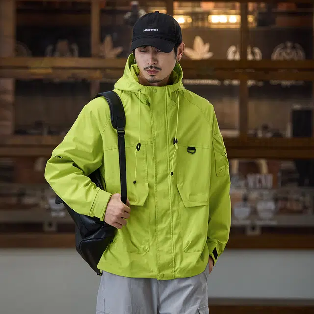 协协乐 户外山系冲锋衣三防面料秋冬季加绒保暖三合一工装外套美式潮流拼接氛围感青少年小众设计款夹克 男款