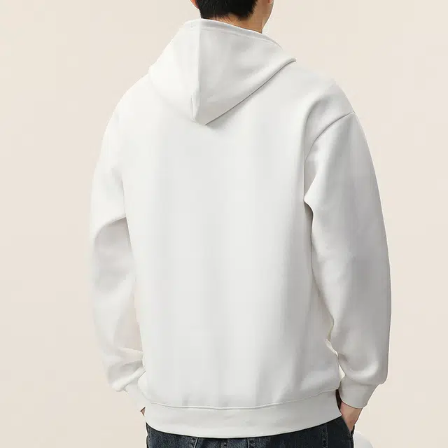 协协乐 美式重磅连帽上衣插袋设计秋冬季外套氛围感潮牌宽松套头长袖纯色小众款卫衣 男款