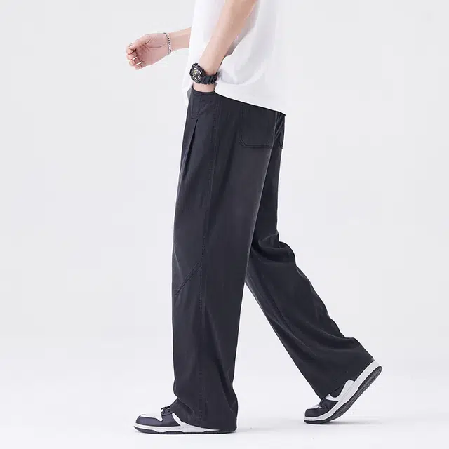 协协乐 垂感天丝阔腿休闲裤 男款