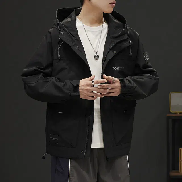 协协乐 山系户外外套防风防水工装风衣三防面料春秋季上衣美式潮牌小众设计款夹克 男款