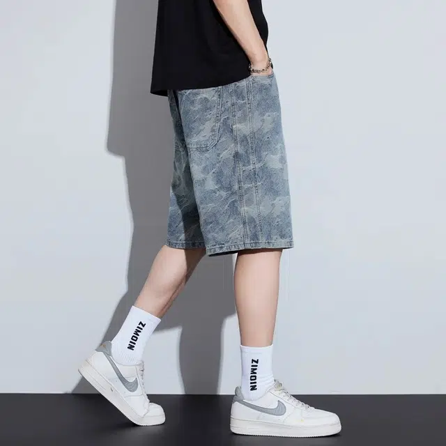 拾个壹先生 多元设计感日常通勤五分裤牛仔短裤 男款