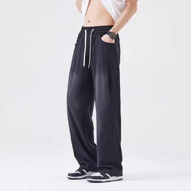 协协乐 垂感天丝阔腿休闲裤 男款