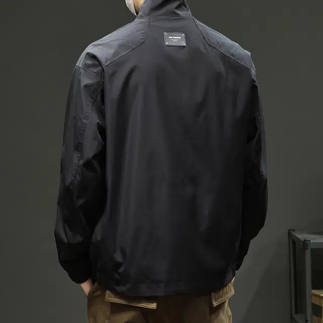 协协乐 美式外套冲锋衣春秋冬机能风纯色拼接氛围感户外山系多功能三防上衣工装服登山服夹克 男款