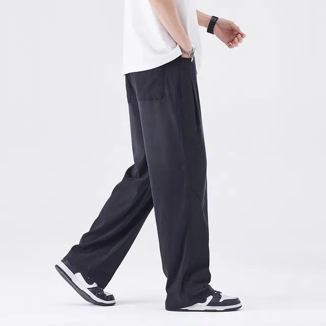 协协乐 垂感天丝阔腿休闲裤 男款