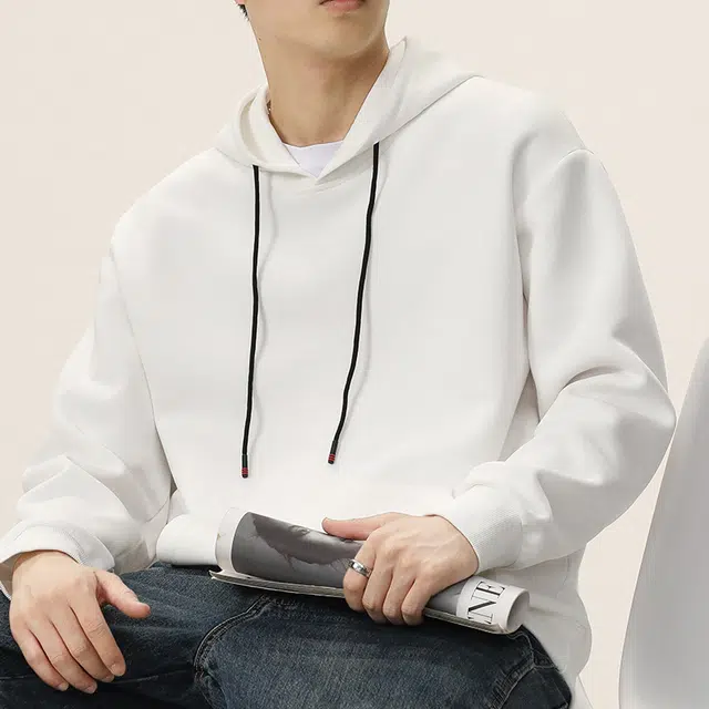 协协乐 美式重磅连帽上衣插袋设计秋冬季外套氛围感潮牌宽松套头长袖纯色小众款卫衣 男款
