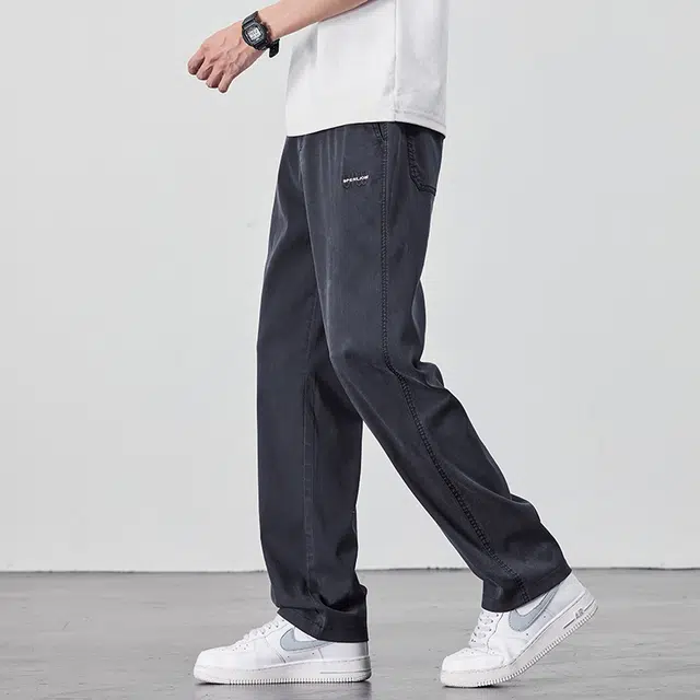 协协乐 夏季薄款商务宽松直筒垂顺长裤休闲裤 男款