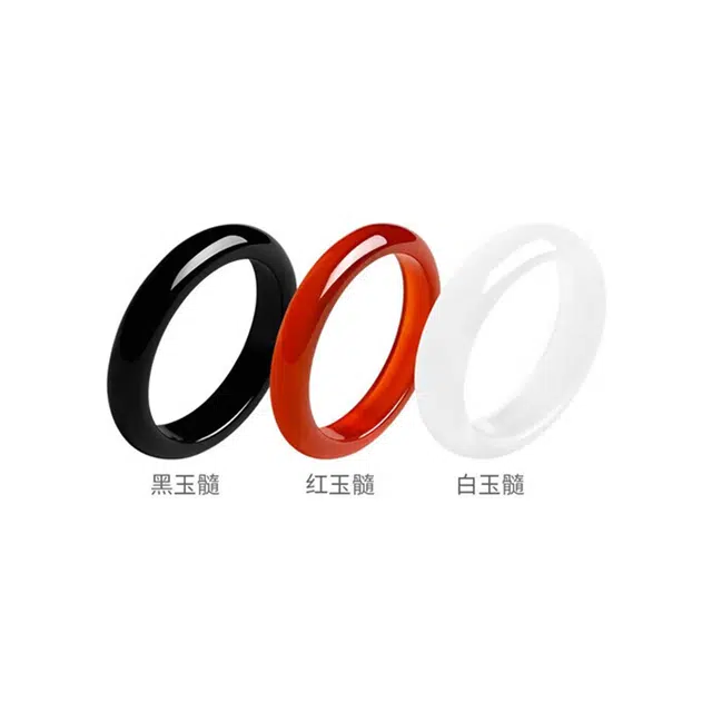 周大福 【多款可选】简约素玉素圈闭口戒单只新中式国风古风旗袍搭配时尚百搭温婉气质优雅 玉髓 戒指 女款