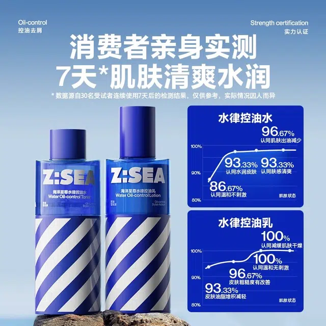 海洋至尊 男士护肤套装水乳洁面礼盒 控油祛痘补水保湿 水律控油洗面奶+水律控油水+水律控油乳+美白净痘精华液