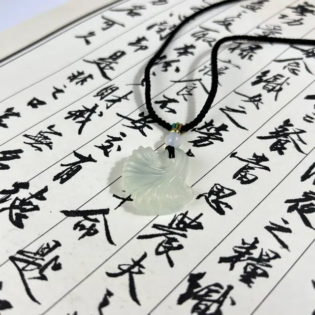 【三生有幸} 唐之饰 枫树叶银杏叶 新中式国风轻奢小众设计感高级感 温柔气质甜美优雅天然 岫玉（蛇纹石玉） 项链 男女同款情侣款