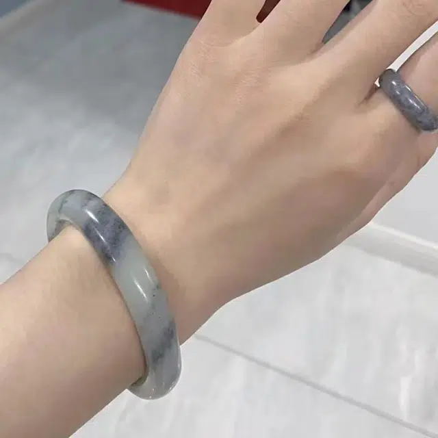 唐之饰 高品质黑青花水墨风新中式国潮贵妃镯 优雅精致简约大气古风清冷高级感温婉国风 金丝玉 手镯 女