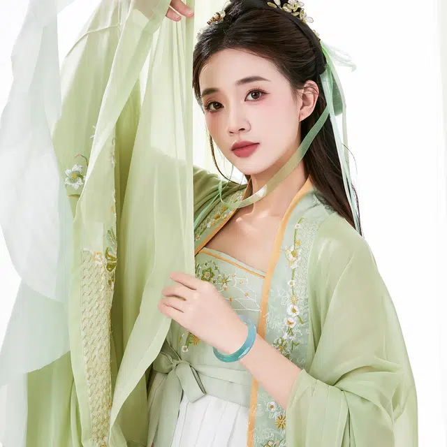 【精品翡翠】 唐之饰 新中式半山半水青山黛冰种浅绿油青冰种美人玉镯 国潮高雅 正圈 薄荷曼波 糯种 手镯 女款