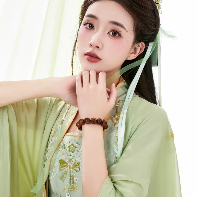 唐之饰 灵韵系列 十字天经串珠复古 国潮 文玩 转运珠吉祥平安纳福典雅精致 木作 手串 男女同款情侣款 檀木 精美礼盒