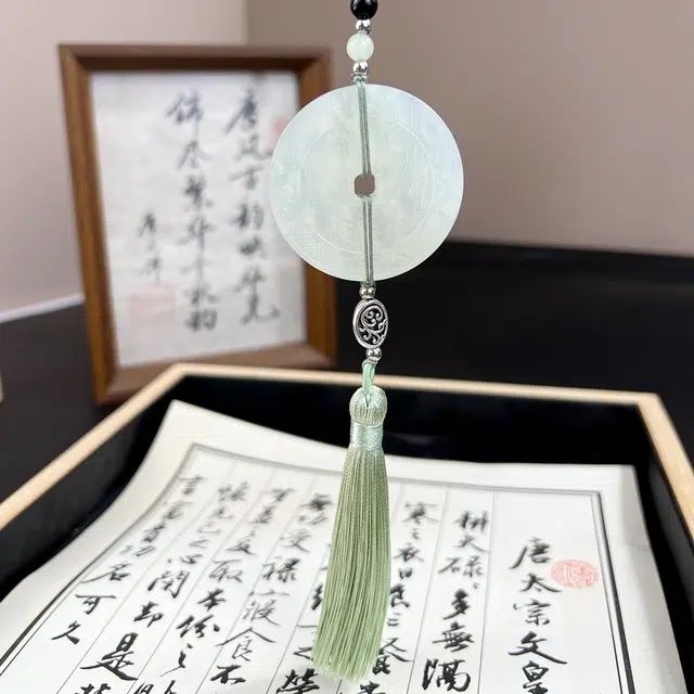 {一玉一主 已结缘} 唐之饰 一枚山鬼护你周全原创设计流苏玉佩创意百搭多重配饰挂件平安顺利天然 岫玉（蛇纹石玉） 项链 男女同款情侣款