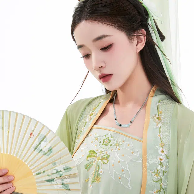 唐之饰 水墨丹青竹节吊坠 新中式考研考试上岸一鸣惊人节节高升转运 小众 岫玉（蛇纹石玉） 玉石项链 男女同款情侣款