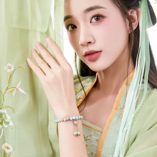 唐之饰 流苏新中式国风复古佛系 小众轻奢创意设计高级感国潮简约 寿山石 玉石手串 女款