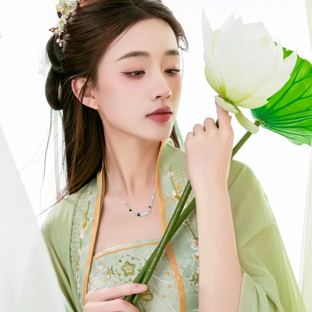 唐之饰 水墨丹青竹节吊坠 新中式考研考试上岸一鸣惊人节节高升转运 小众 岫玉（蛇纹石玉） 玉石项链 男女同款情侣款
