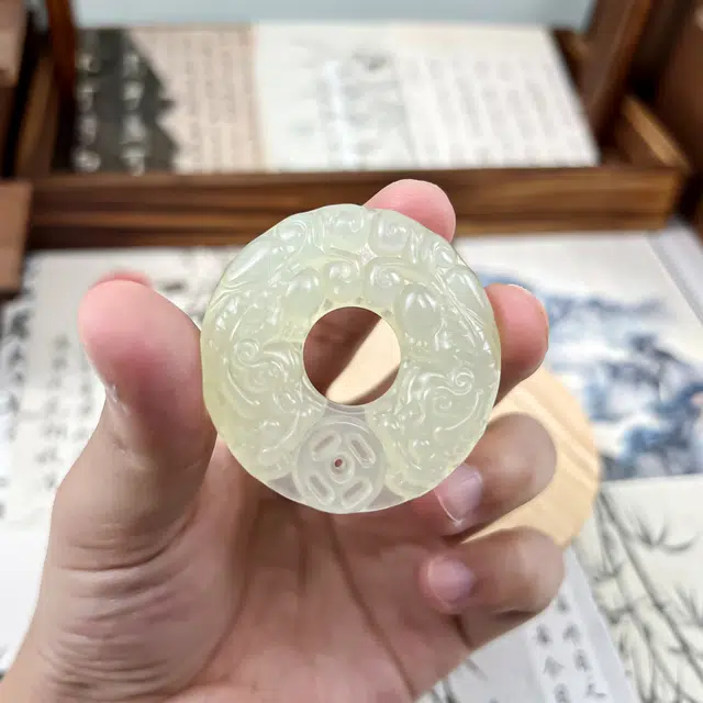 唐之饰 招财纳福双貔貅平安扣 新中式国潮古风 聚财吞金兽小众轻奢设计 岫玉（蛇纹石玉） 项链 男女同款情侣款