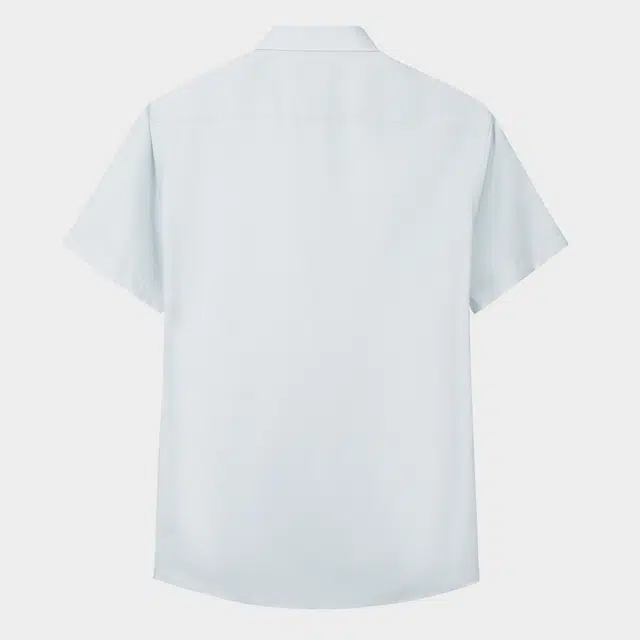 才子 棉感竖条纹透气舒适简约短袖衬衫 男款