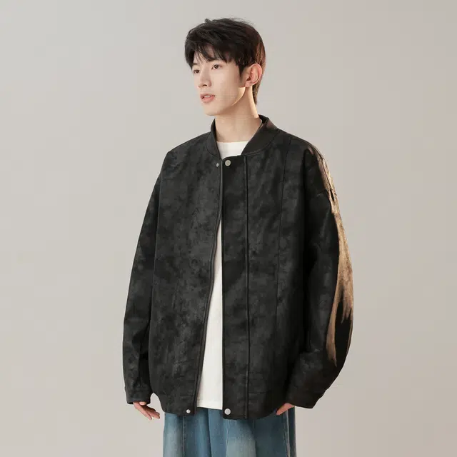 寻星记 美式复古多风格机能与休闲兼具皮夹克皮衣 男款
