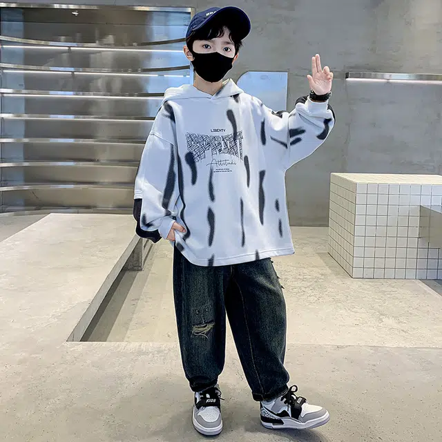 浪莎卫衣 连帽亲肤舒适百搭 白色 儿童款