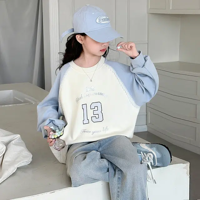 浪莎卫衣 舒适百搭字母拼色 儿童款