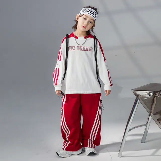 浪莎休闲运动套装 春秋 潮流拼色字母印花上衣 青少年