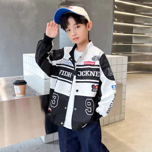 浪莎 立领撞色拉链夹克外套 儿童款