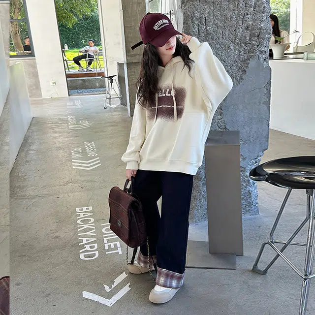 浪莎 舒适亲肤连帽时尚长袖卫衣 青少年