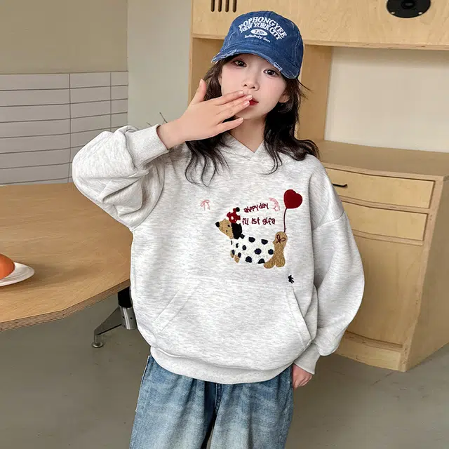 浪莎卫衣 连帽亲肤舒适 灰色 儿童款