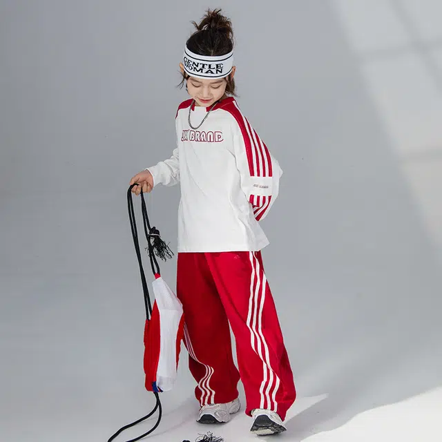 浪莎休闲运动套装 春秋 潮流拼色字母印花上衣 青少年