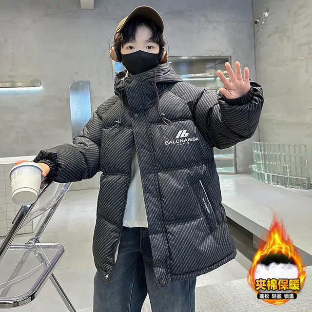 浪莎休闲棉衣 冬季 夹棉保暖连帽棉服 青少年