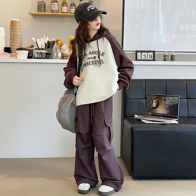 浪莎卫衣 洋气舒适百搭字母拼色 儿童款