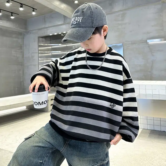 浪莎卫衣 时尚舒适亲肤百搭潮酷韩版 黑色 儿童款