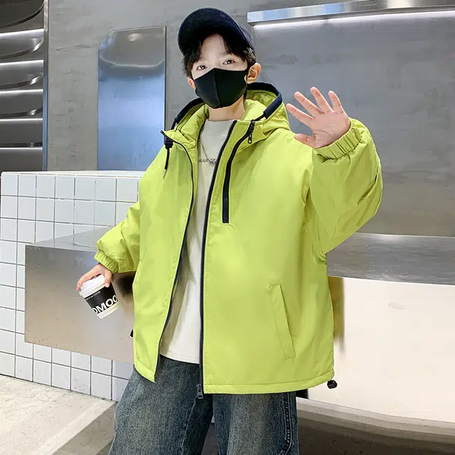 浪莎休闲棉衣 冬季 夹棉加厚时尚纯色棉服 青少年