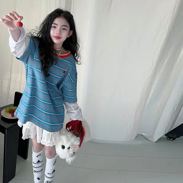 浪莎卫衣 长袖百搭亲肤舒适 蓝色 儿童款