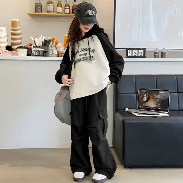 浪莎卫衣 洋气舒适百搭字母拼色 儿童款