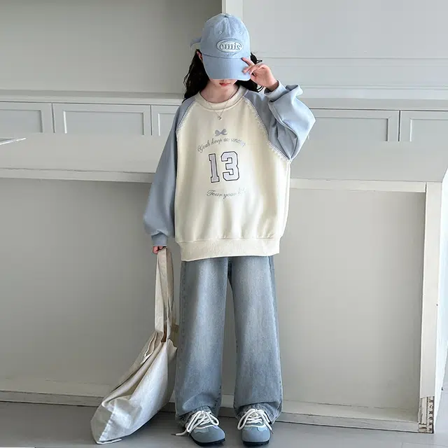 浪莎卫衣 舒适百搭字母拼色 儿童款