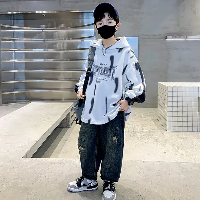 浪莎卫衣 连帽亲肤舒适百搭 白色 儿童款