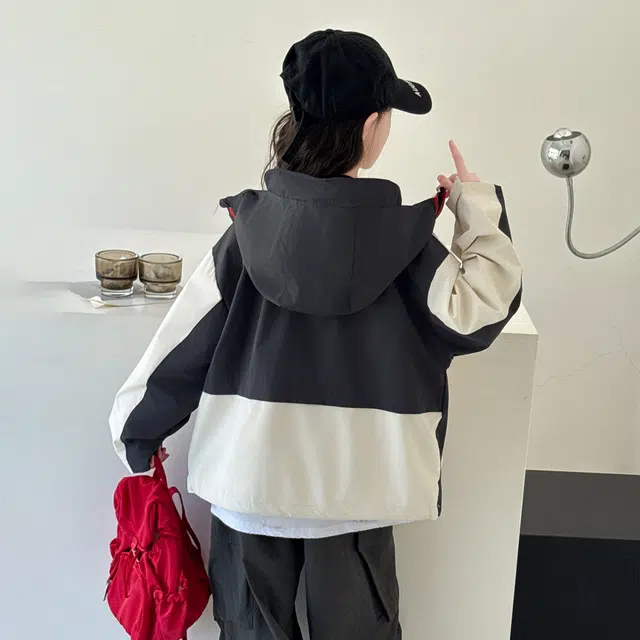 浪莎休闲夹克 春秋 时尚个性拼接连帽外套 米色 青少年