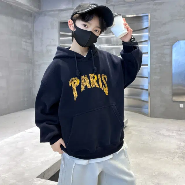 浪莎休闲卫衣 春秋 时尚字母连帽大口袋上衣 青少年