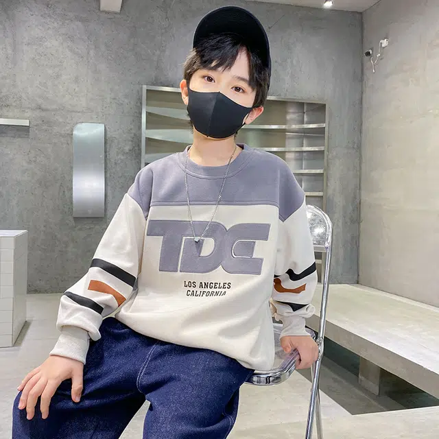 浪莎卫衣 百搭拼色字母舒适柔软 儿童款