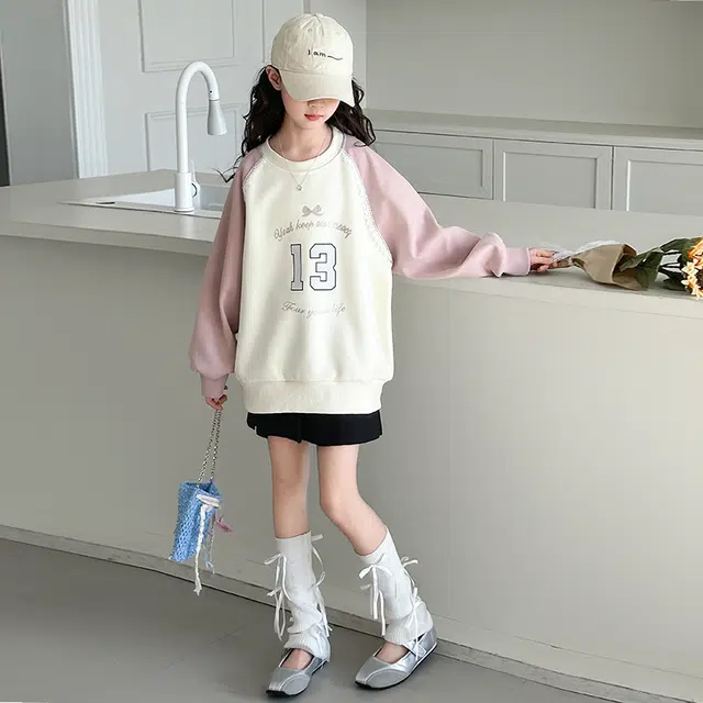 浪莎卫衣 舒适百搭字母拼色 儿童款
