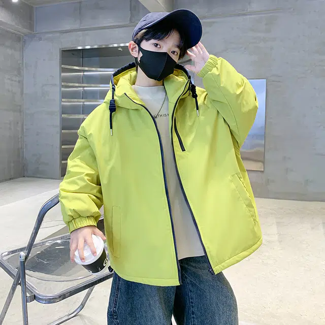 浪莎休闲棉衣 冬季 夹棉加厚时尚纯色棉服 青少年