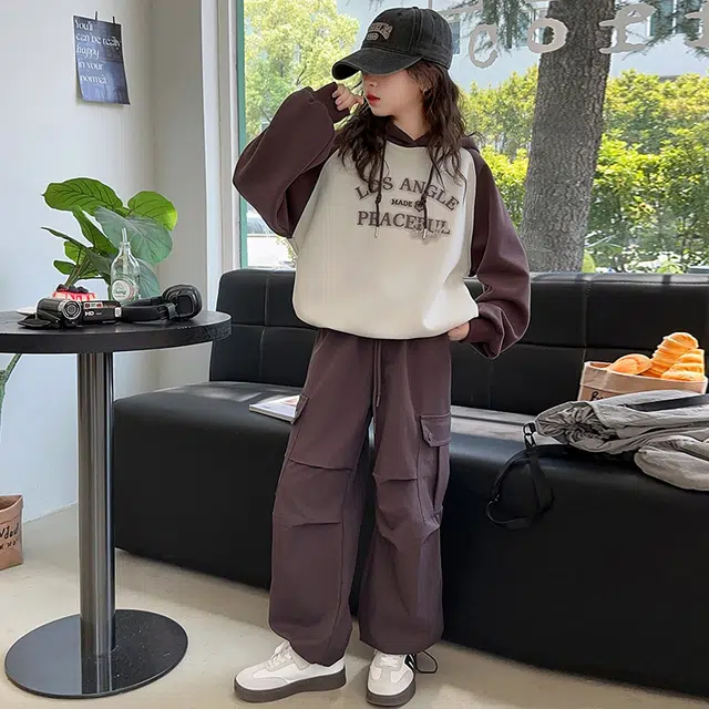 浪莎卫衣 洋气舒适百搭字母拼色 儿童款