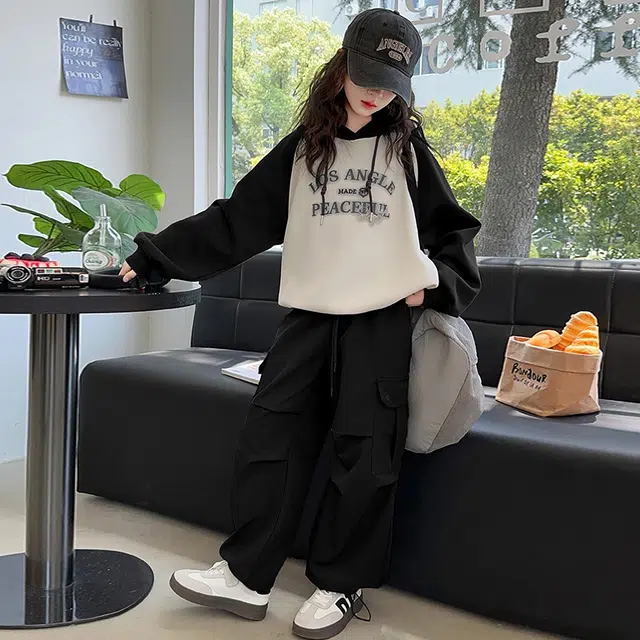 浪莎卫衣 洋气舒适百搭字母拼色 儿童款
