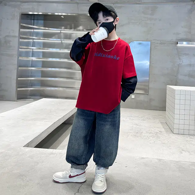 浪莎卫衣 舒适亲肤百搭休闲 红色 儿童款